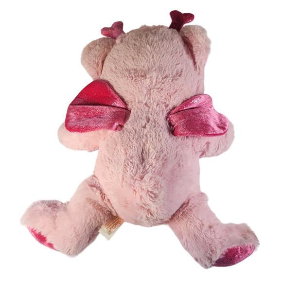 Dan Dee 14" Pink Bear in Ladybug Costume Plush Stuffed Animal Toy Hearts Glitter - Picture 5 of 10